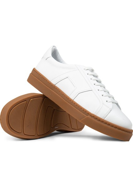 Erkek Hakiki Deri Beyaz Sneaker Ayakkabı - 02002MBYZC03 modelleri