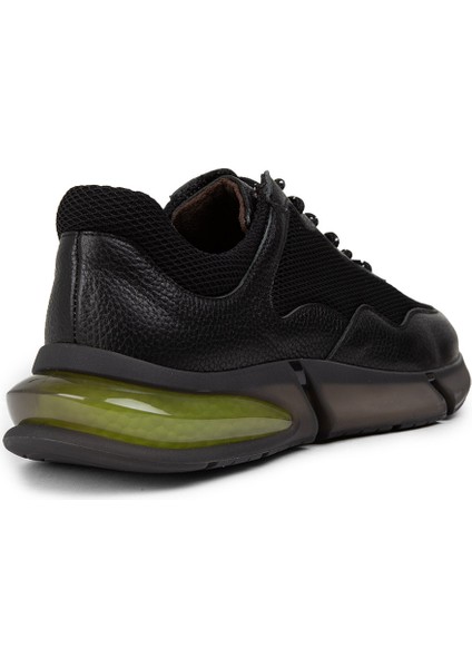 Erkek Siyah Hakiki Deri Sneaker Ayakkabı - 01725MSYHE09 fiyatları