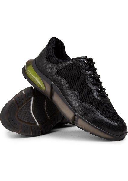 Erkek Siyah Hakiki Deri Sneaker Ayakkabı - 01725MSYHE09 modelleri