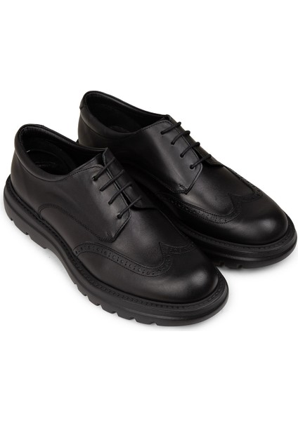 Erkek Hakiki Deri Siyah Günlük Ayakkabı - 01942MSYHE06 fırsatları