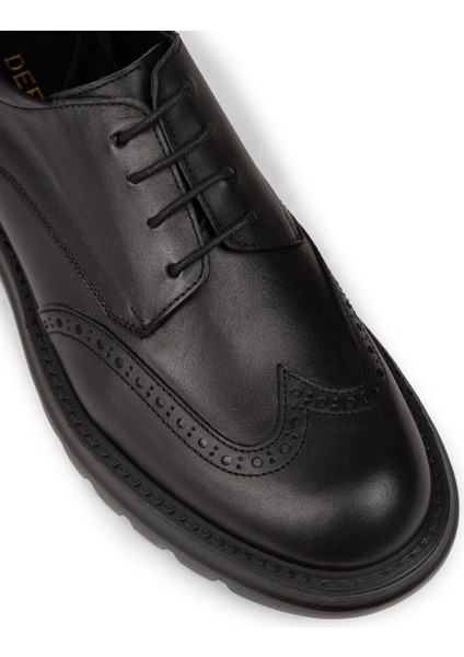 Erkek Hakiki Deri Siyah Günlük Ayakkabı - 01942MSYHE06 indirimleri