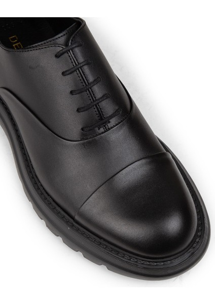 Erkek Hakiki Deri Siyah Günlük Ayakkabı - 01026MSYHE25 indirimleri