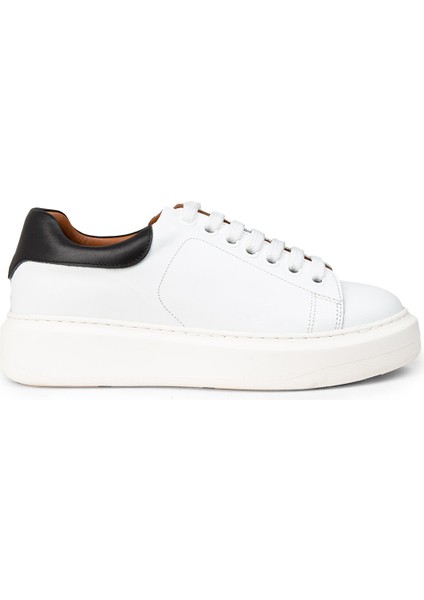 Kadın Hakiki Deri Beyaz Sneaker Ayakkabı - 01991ZBYZP01