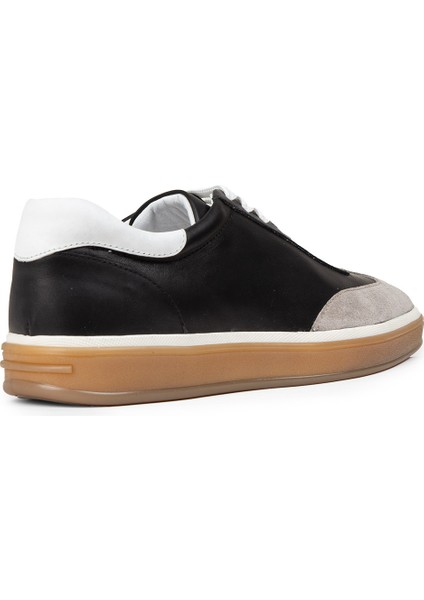 Erkek Hakiki Deri Siyah Sneaker Ayakkabı - 01997MSYHC01 fiyatları