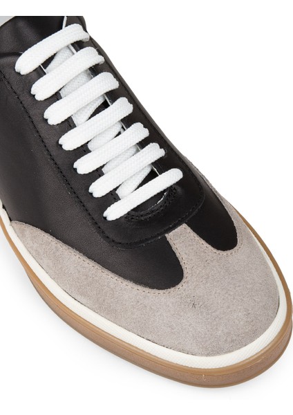 Erkek Hakiki Deri Siyah Sneaker Ayakkabı - 01997MSYHC01 indirimleri