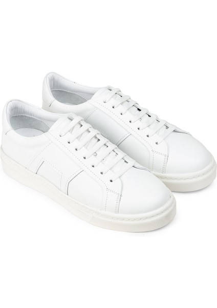 Erkek Beyaz Hakiki Deri Sneaker Ayakkabı - 02002MBYZC01 fırsatları