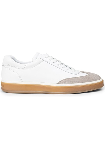 Erkek Hakiki Deri Beyaz Günlük Ayakkabı - 01997MBYZC01