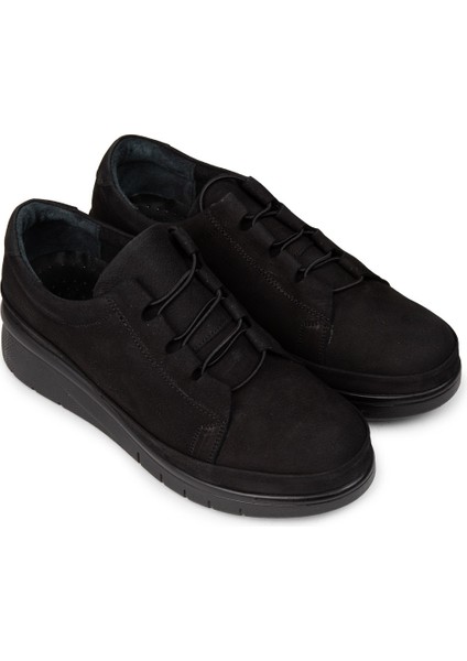 Kadın Hakiki Nubuk Siyah Günlük Ayakkabı - N1054ZSYHC01 fırsatları