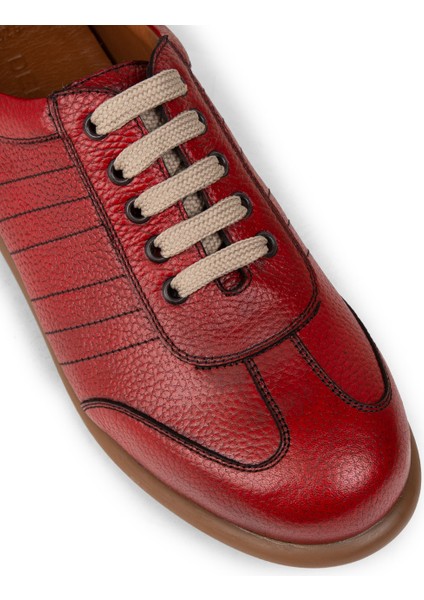 Erkek Kırmızı Hakiki Deri Günlük Ayakkabı - 01826MKRMC03 fırsatları