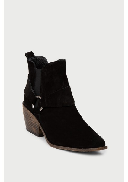 Kadın Hakiki Süet Siyah Western Bot - Z1563ZSYHC01 indirimleri