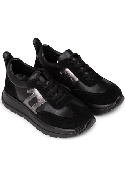 Kadın Siyah Hakiki Deri Sneaker Ayakkabı - M0510ZSYHE01 fırsatları