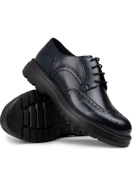 Erkek Hakiki Deri Lacivert Günlük Ayakkabı - 01696MLCVE01 modelleri