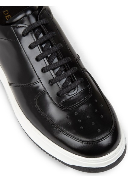 Erkek Hakiki Deri Siyah Sneaker Ayakkabı - 01965MSYHE09 indirimleri
