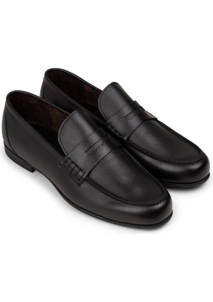Erkek Hakiki Deri Siyah Makosen - 01538MSYHC02 fırsatları