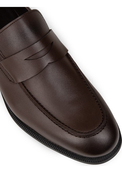 Erkek Kahverengi Hakiki Deri Klasik Loafer Ayakkabı - 01995MKHVC01 indirimleri