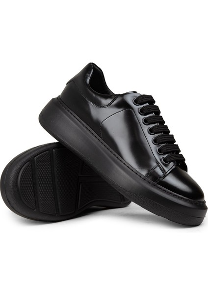 Kadın Hakiki Deri Siyah Sneaker Ayakkabı - 01991ZSYHP05 modelleri