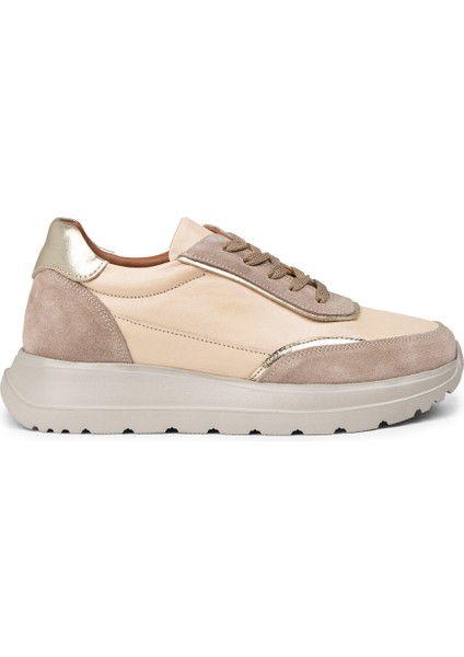 Kadın Hakiki Deri Bej Sneaker Ayakkabı - M0509ZBEJE01