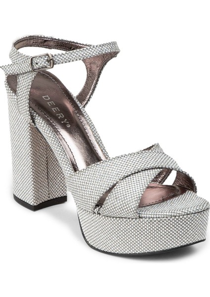 Kadın Gümüş Renkli Platform Topuk Abiye Ayakkabı - K3026ZGMSM01 modelleri