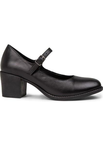 Kadın Siyah Hakiki Deri Günlük Mary Jane Ayakkabı - A2972ZSYHC01