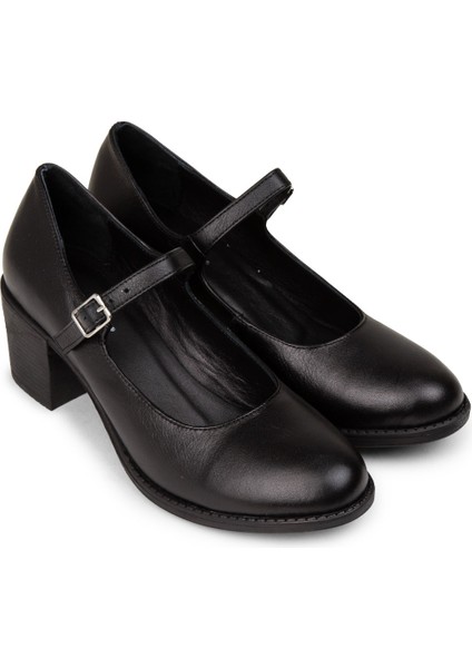 Kadın Siyah Hakiki Deri Günlük Mary Jane Ayakkabı - A2972ZSYHC01 modelleri