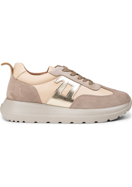 Kadın Hakiki Deri Bej Sneaker Ayakkabı - M0510ZBEJE01