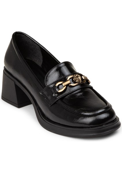 Kadın Rugan Siyah Tokalı Topuklu Ayakkabı - K1464ZSYHC01 indirimleri