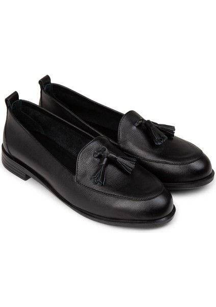 Kadın Siyah Hakiki Deri Püsküllü Loafer - R2504ZSYHC01 fırsatları