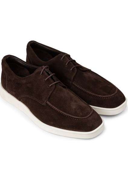 Erkek Hakiki Süet Kahverengi Günlük Ayakkabı - 01996MKHVC01 fırsatları