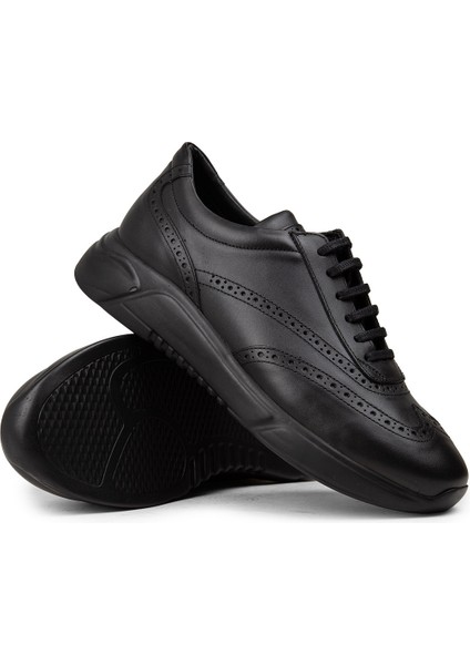 Erkek Hakiki Deri Siyah Spor Ayakkabı - 00750MSYHE12 fiyatları