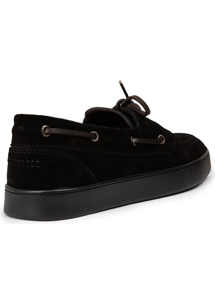 Erkek Hakiki Süet Siyah Günlük Marin Ayakkabı - 01952MSYHC05 fiyatları