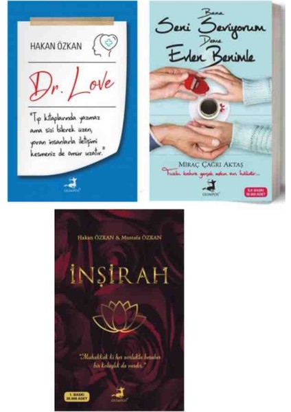 Inşirah, Dr. Love, Bana Seni Seviyorum Deme Evlen Benimle 3 Kitap Set Miraç Çağrı Hakan Özkan