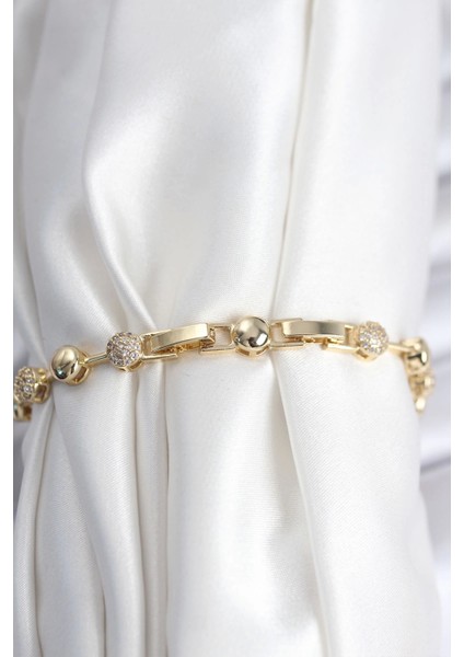 Pirinç Vıp Seri Gold Renk Topçuk Model Kadın Bileklik - TJ-BB7923 fiyatları