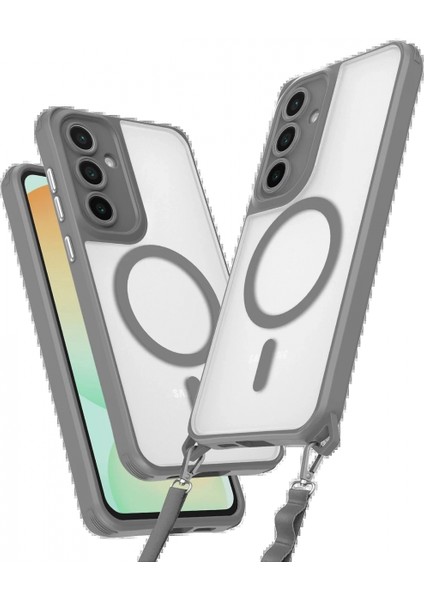 Samsung Galaxy S25 Kılıf Enka Magsafe Silikon Kılıf - Titan Gri