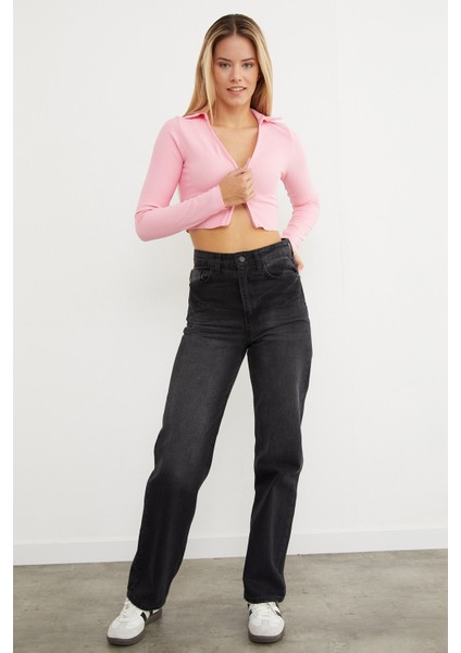 Polo Yaka Fermuarlı Crop Body modelleri