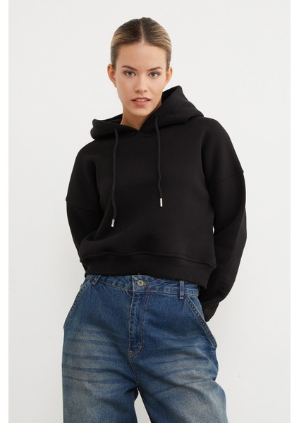 3 Iplik Basic Kapüşonlu Sweatshirt fiyatları