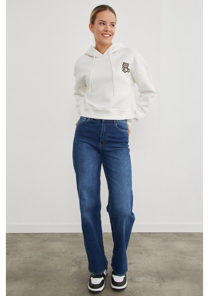 3 Iplik Ayıcık Nakışlı Kapüşonlu Sweatshirt modelleri