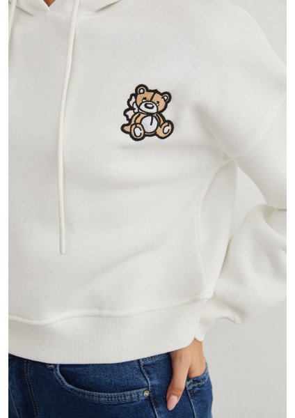 3 Iplik Ayıcık Nakışlı Kapüşonlu Sweatshirt indirimleri