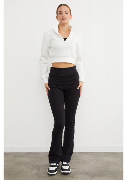 Beli Katlamalı Flare Pantolon modelleri