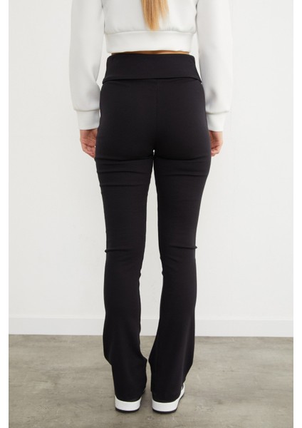 Beli Katlamalı Flare Pantolon