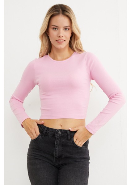 Basic Bisiklet Yaka Uzun Kollu Crop Body fiyatları