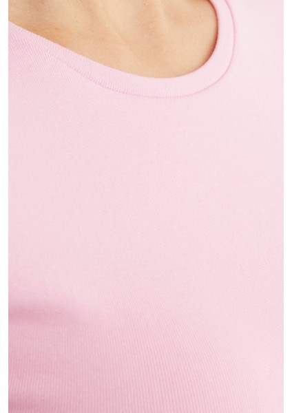 Basic Bisiklet Yaka Uzun Kollu Crop Body