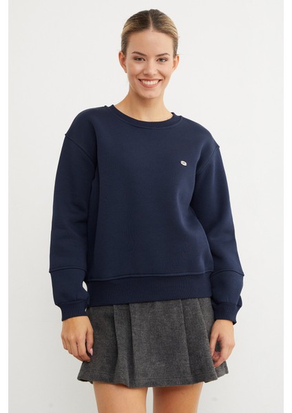 3 Iplik Metal Aksesuar Detaylı Sweatshirt