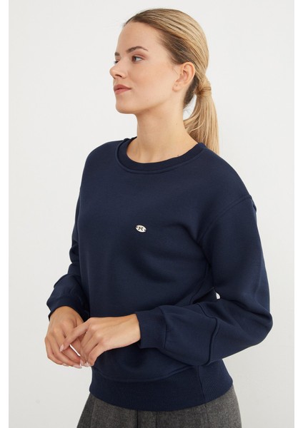 3 Iplik Metal Aksesuar Detaylı Sweatshirt