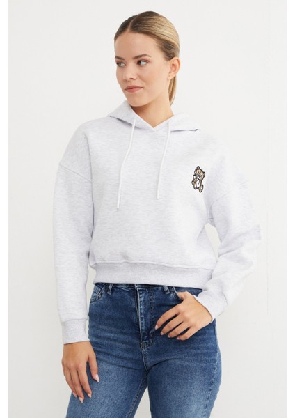 3 Iplik Ayıcık Nakışlı Kapüşonlu Sweatshirt fiyatları