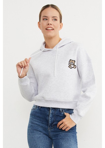 3 Iplik Ayıcık Nakışlı Kapüşonlu Sweatshirt indirimleri