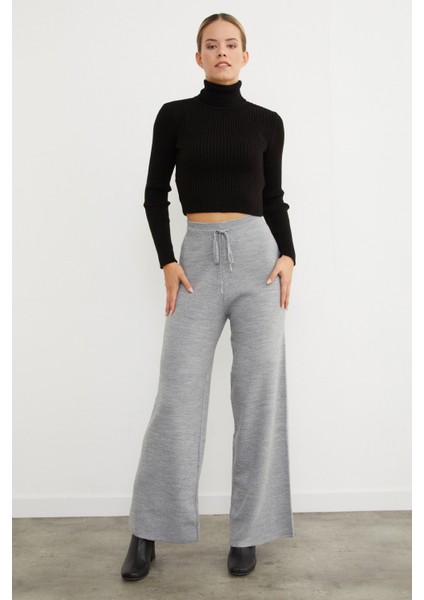 Beli Lastikli Palazzo Triko Pantolon