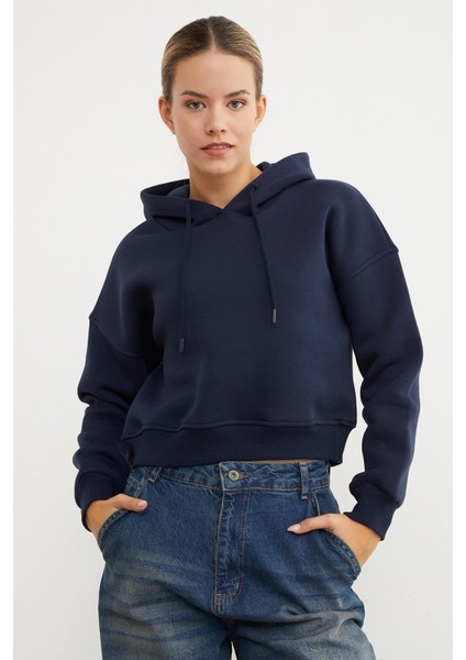 3 Iplik Basic Kapüşonlu Sweatshirt fırsatları