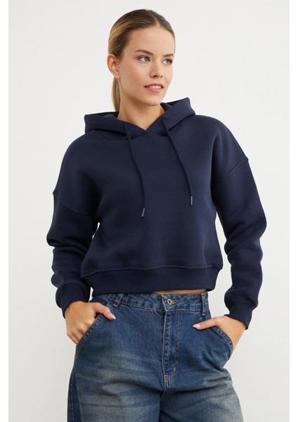 3 Iplik Basic Kapüşonlu Sweatshirt indirimleri