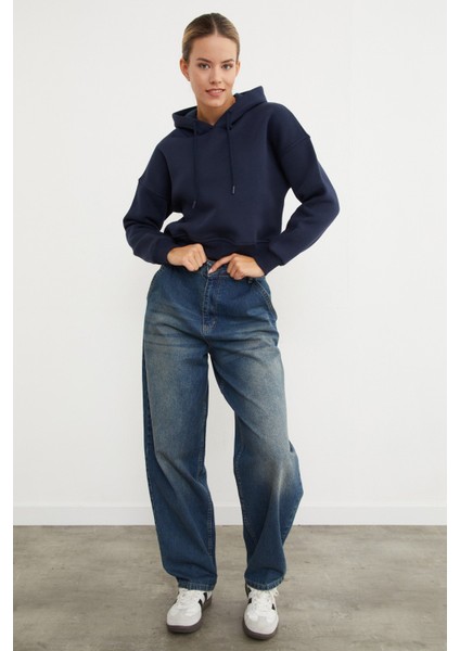 3 Iplik Basic Kapüşonlu Sweatshirt