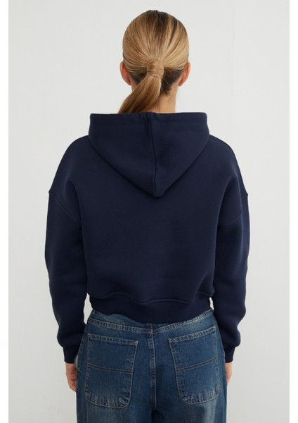 3 Iplik Basic Kapüşonlu Sweatshirt